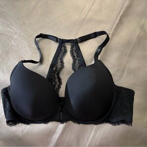 NWOT Torrid 42D Elegant Black Lace Women's XOXO Plunge push-up Front-close bra
